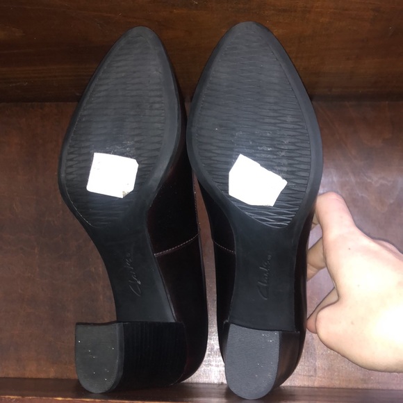 Clark Artisan•Oxblood Leather Chunky Heels - Picture 5 of 6